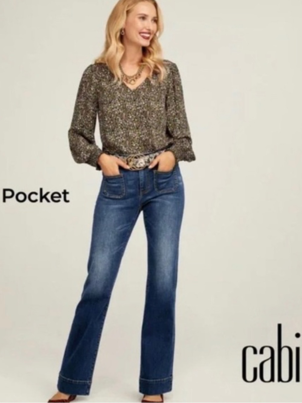 CAbi Patch Pocket Dark Wash Jeans